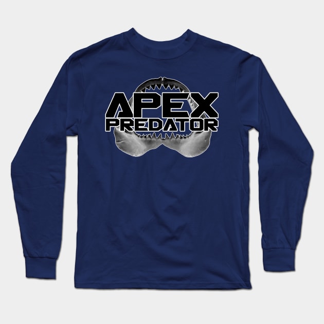 Apex Predator Shark Jaw Long Sleeve T-Shirt by 8 Fists of Tees